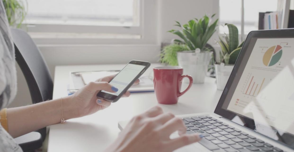 Business owner reviewing clear financial insights on tablet
